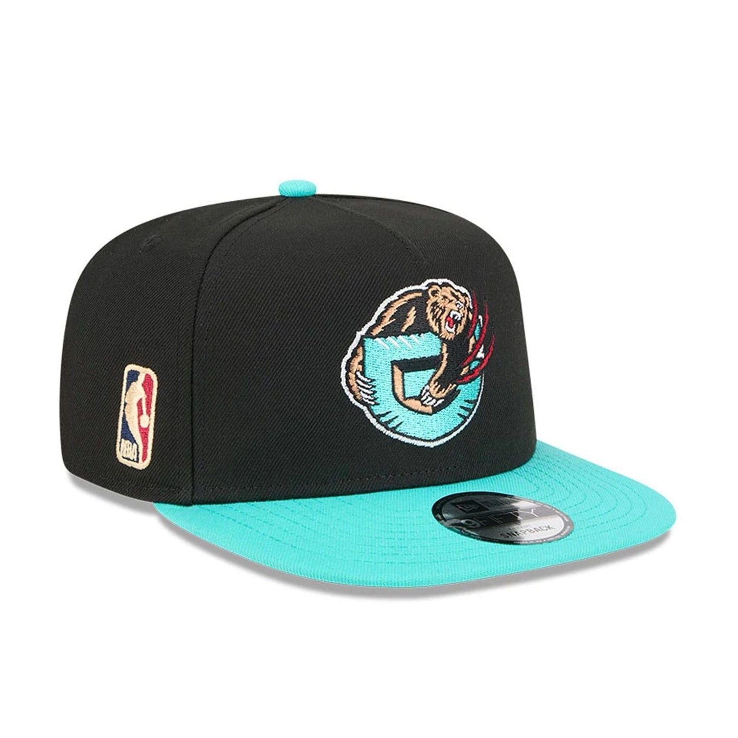 Pictured is this NBA Classic Memphis Grizzlies 9FIFTY A-Frame Snapback Adjustable cap in black. 1