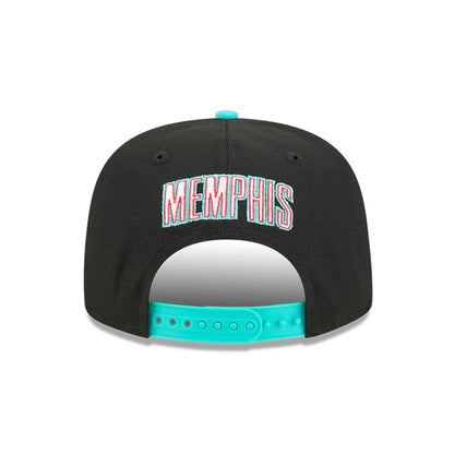Pictured is this NBA Classic Memphis Grizzlies 9FIFTY A-Frame Snapback Adjustable cap in black. 3