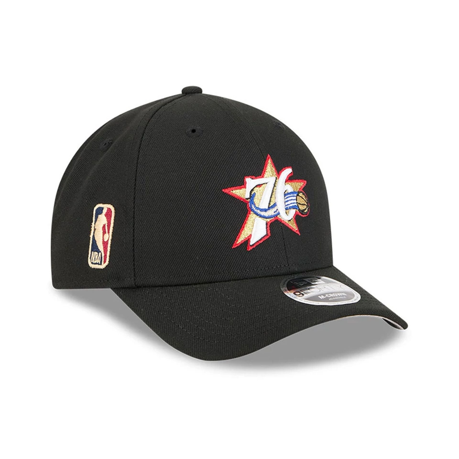 Pictured is this NBA Classic Philadelphia 76ers 9FORTY M-Crown Adjustable cap in black. 1