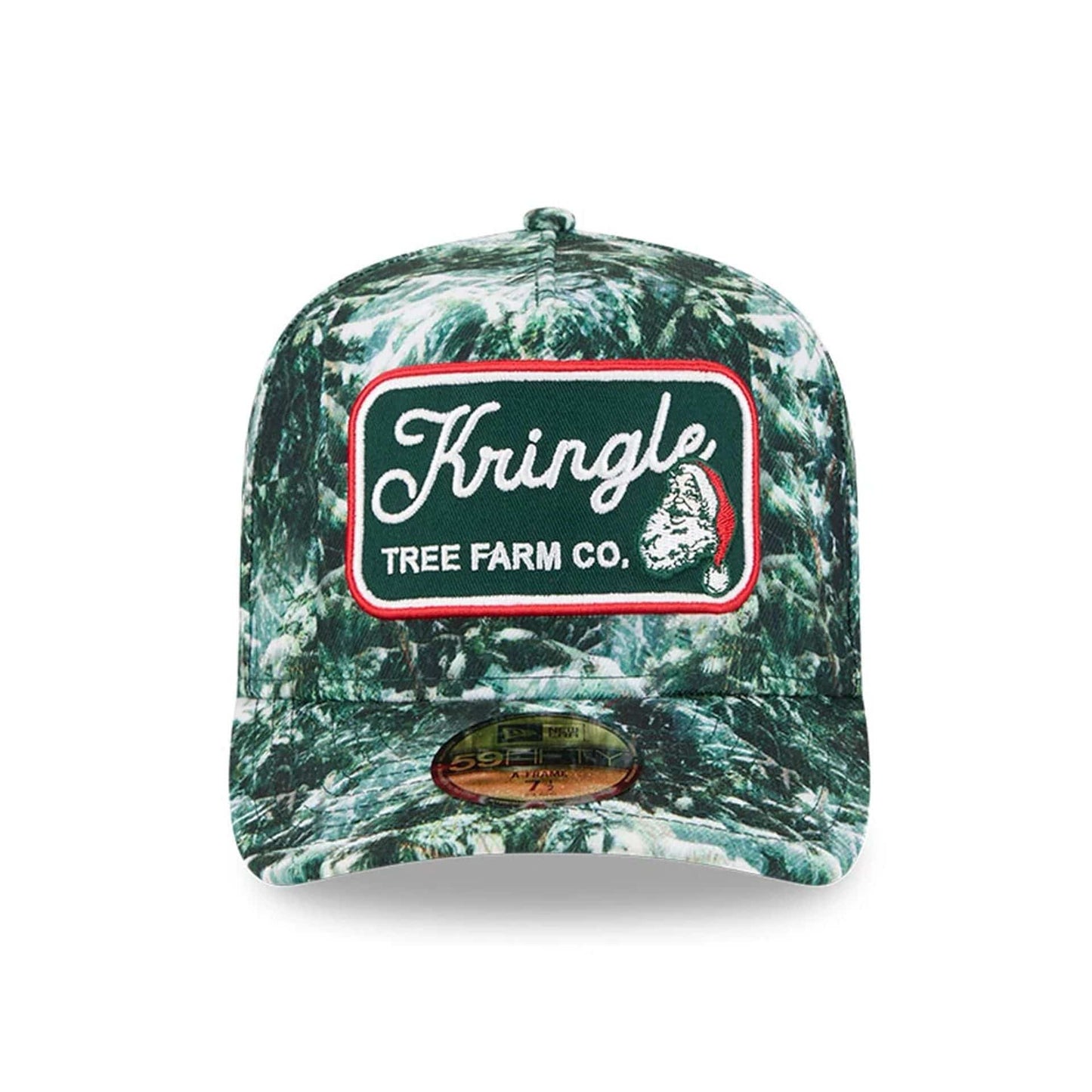 Pictured is this New Era Holiday Essentials 59FIFTY A-Frame Fitted cap in dark green. 3