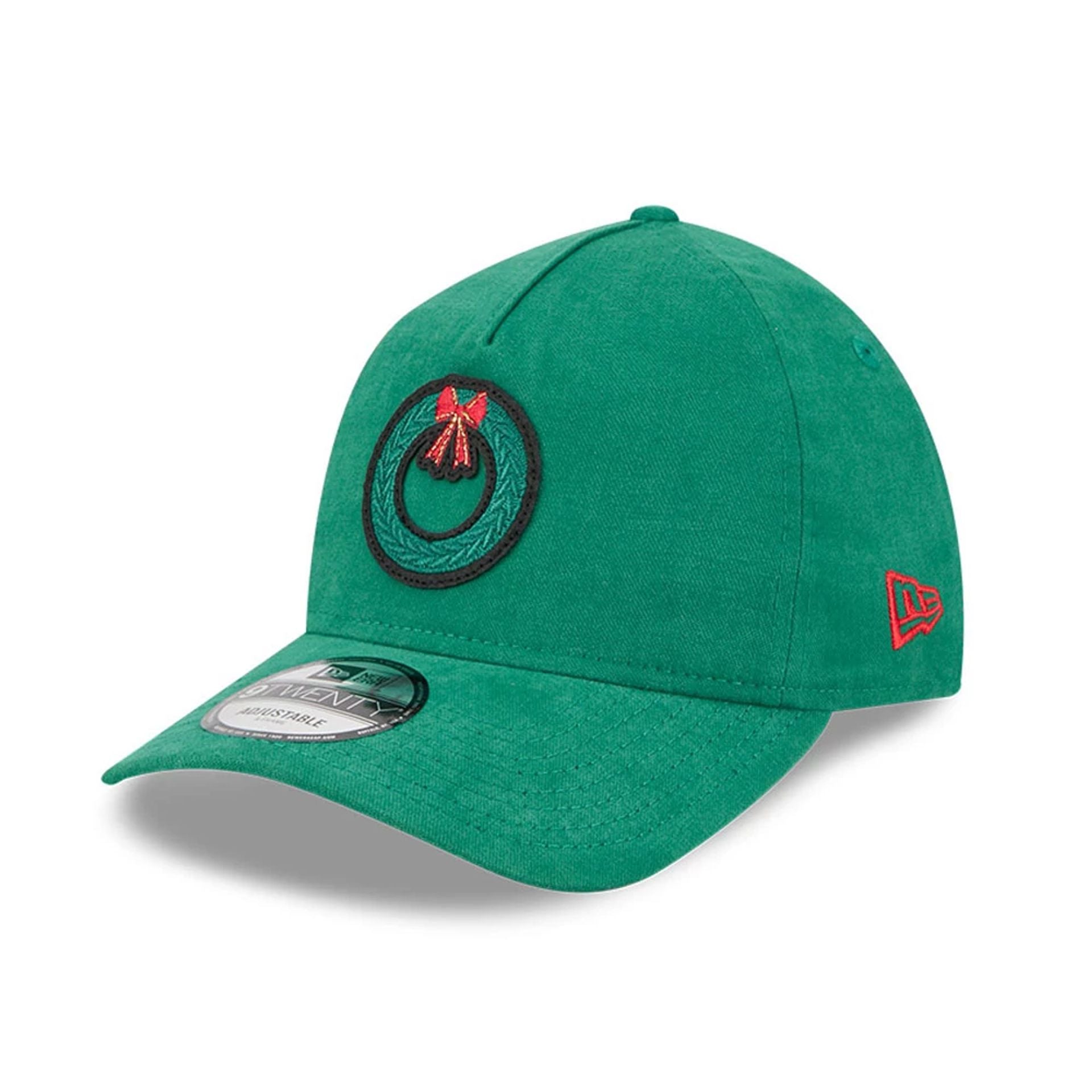 Pictured is this New Era Holiday Essentials 9TWENTY A-Frame cap in green. 1