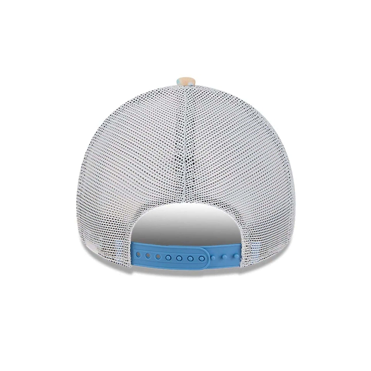 Pictured is this New Era Holiday Essentials 9FORTY A-Frame Trucker cap in white. 5