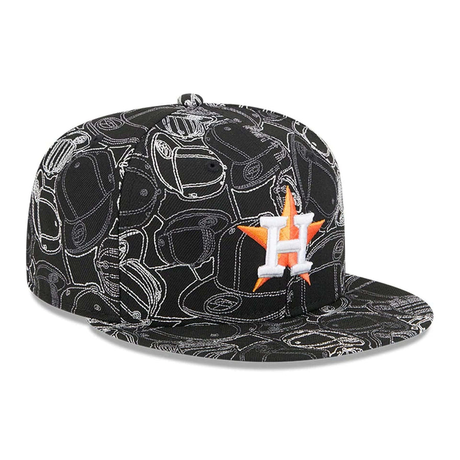 Pictured is this MLB Cap Scramble Houston Astros 59FIFTY Fitted cap in black. 4