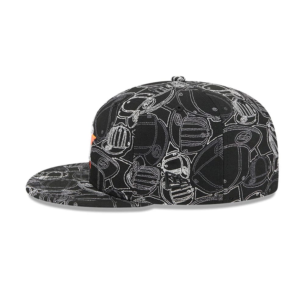 Pictured is this MLB Cap Scramble Houston Astros 59FIFTY Fitted cap in black. 6