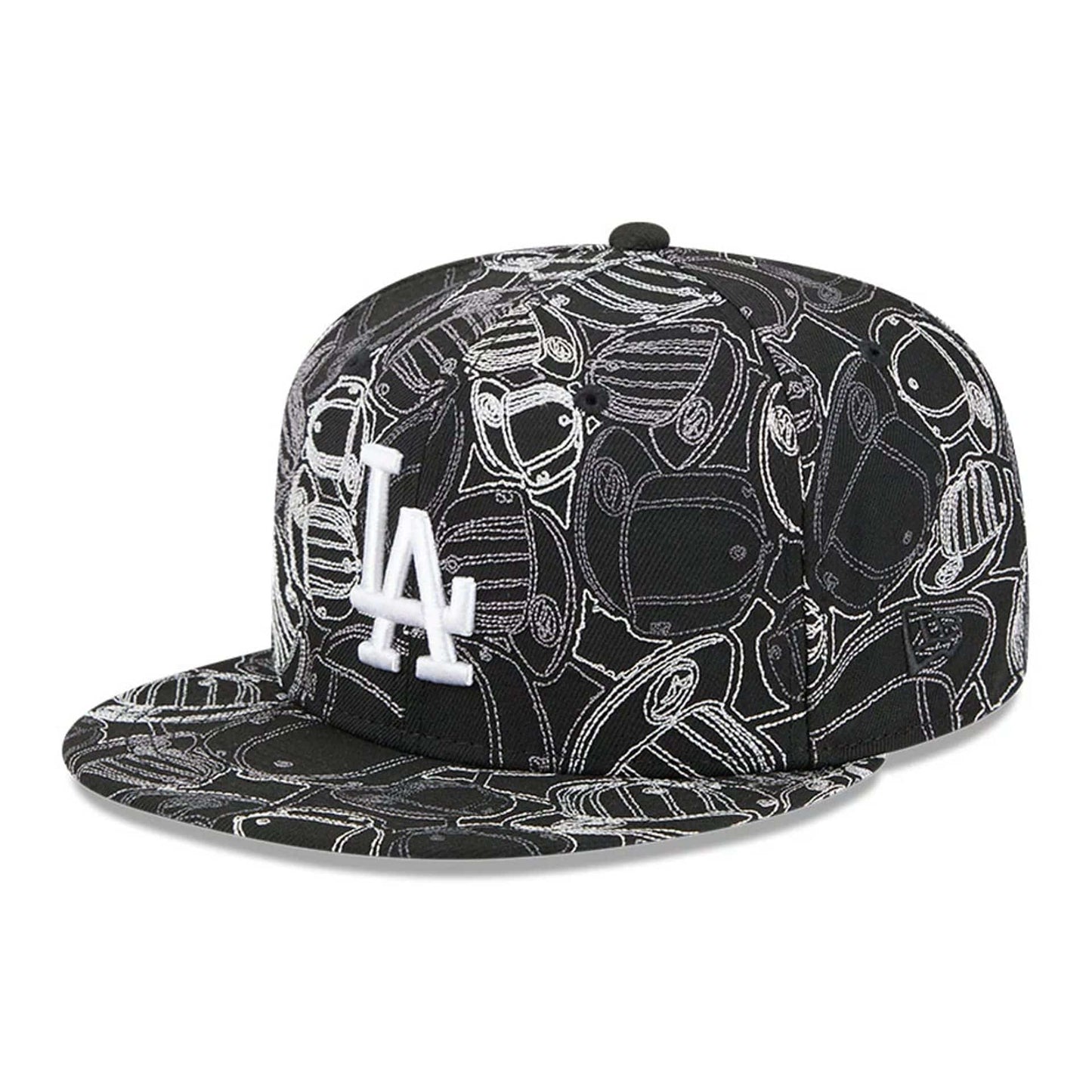 Pictured is this MLB Cap Scramble LA Dodgers 59FIFTY Fitted cap in black. 1