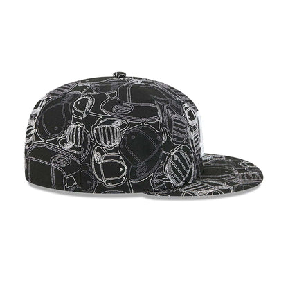 Pictured is this MLB Cap Scramble LA Dodgers 59FIFTY Fitted cap in black. 7