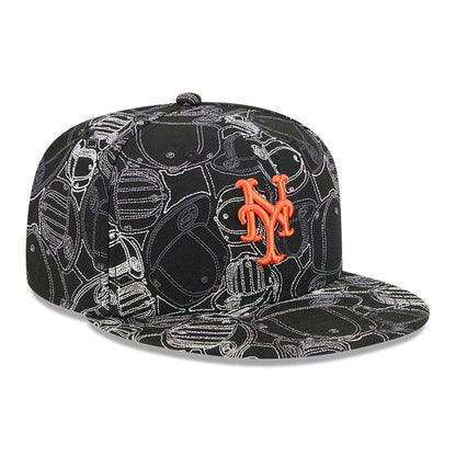 Pictured is this MLB Cap Scramble New York Mets 59FIFTY Fitted cap in black. 4