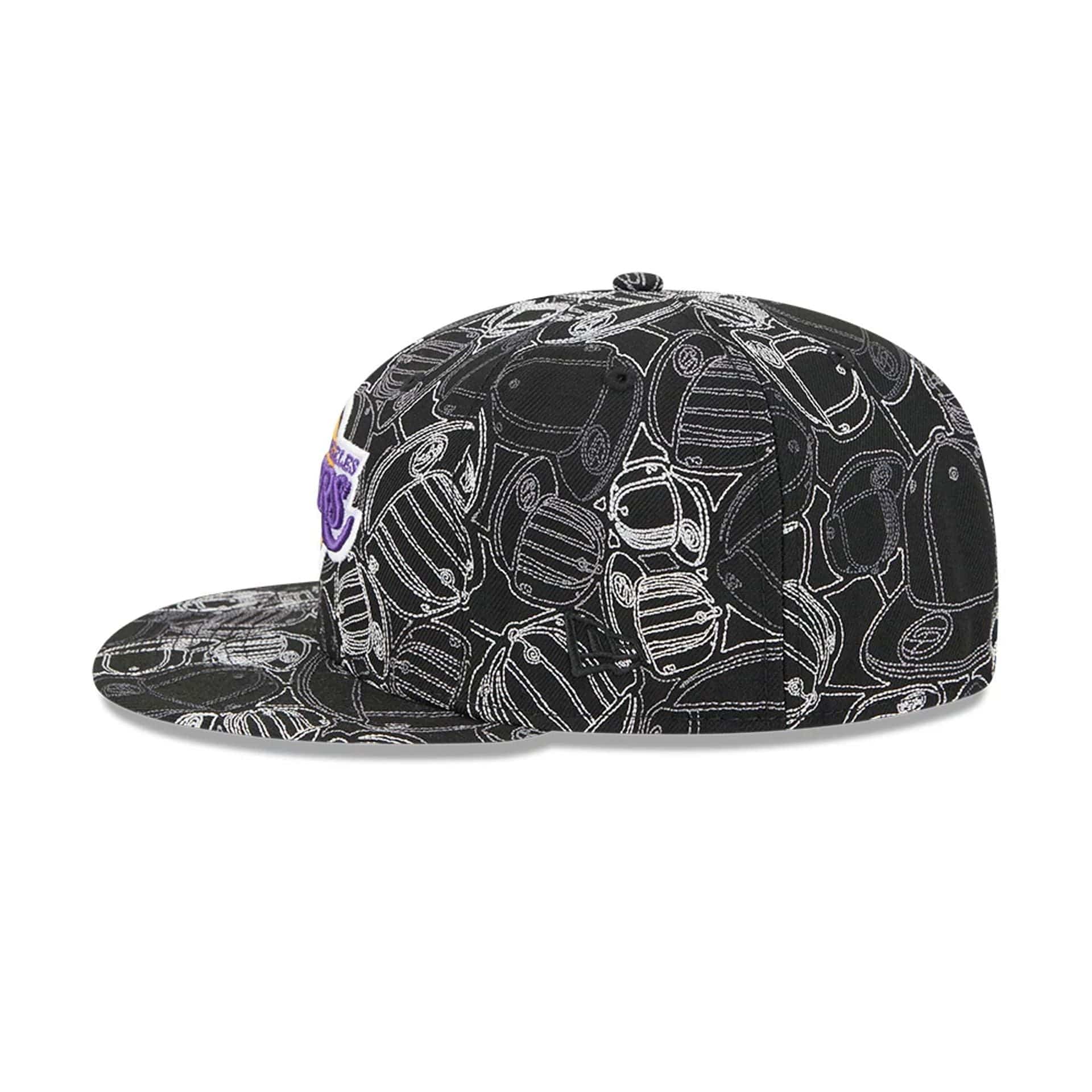 Pictured is this NBA Cap Scramble LA Lakers 59FIFTY Fitted cap in black. 6