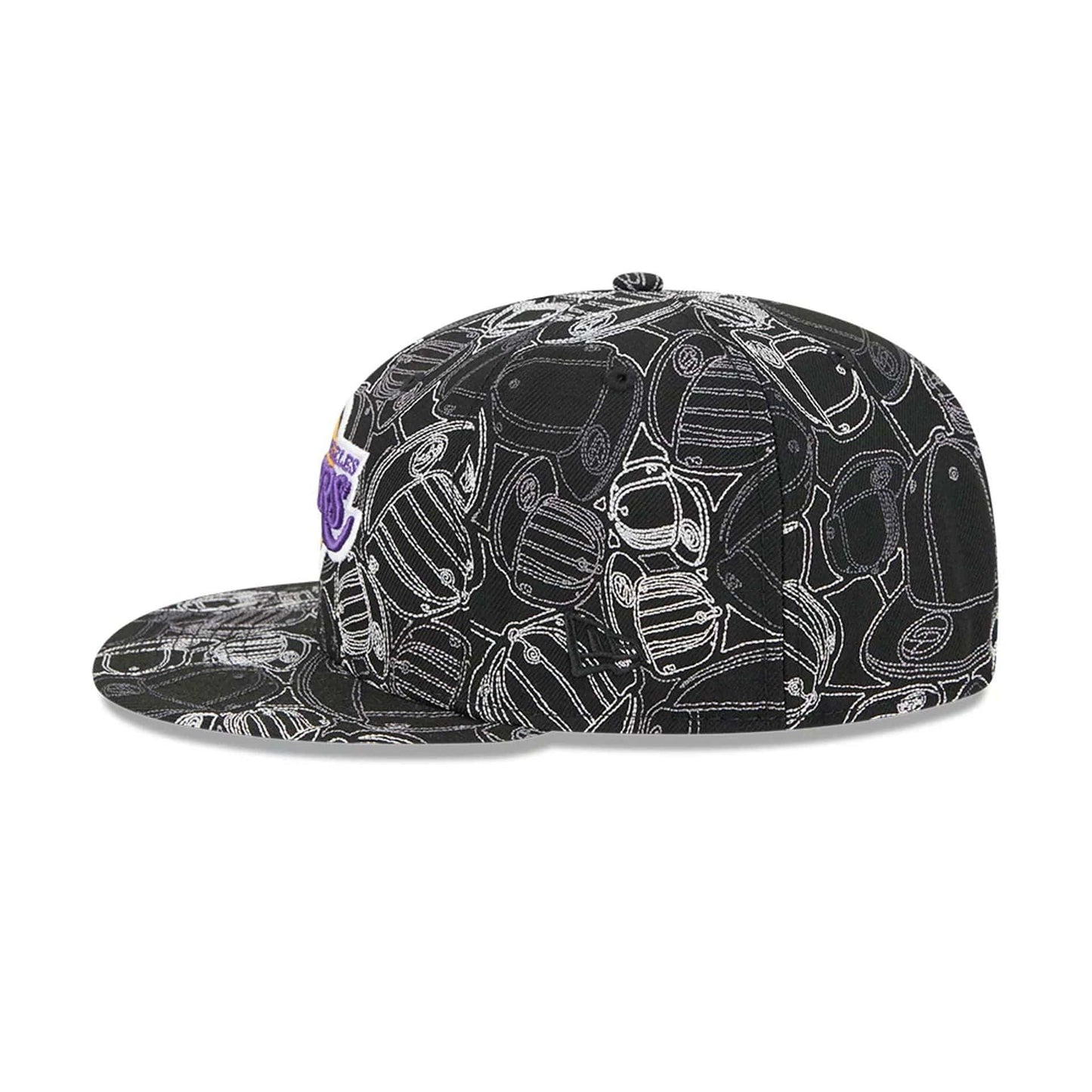 Pictured is this NBA Cap Scramble LA Lakers 59FIFTY Fitted cap in black. 6