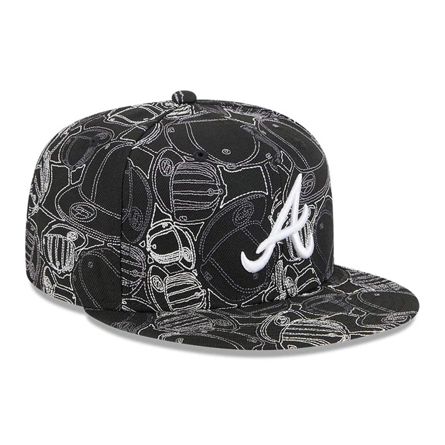 Pictured is this MLB Cap Scramble Atlanta Braves 59FIFTY Fitted cap in black. 4