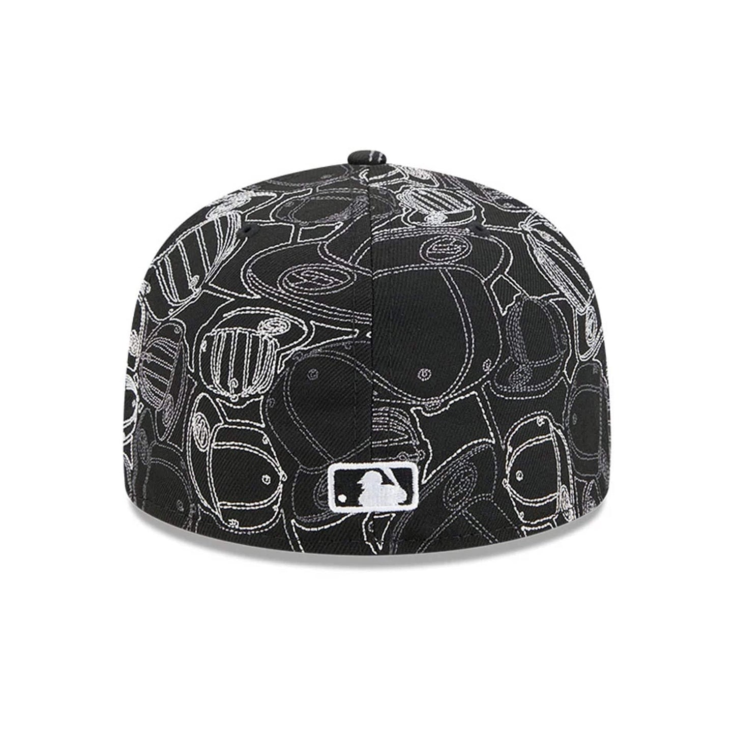 Pictured is this MLB Cap Scramble Atlanta Braves 59FIFTY Fitted cap in black. 5