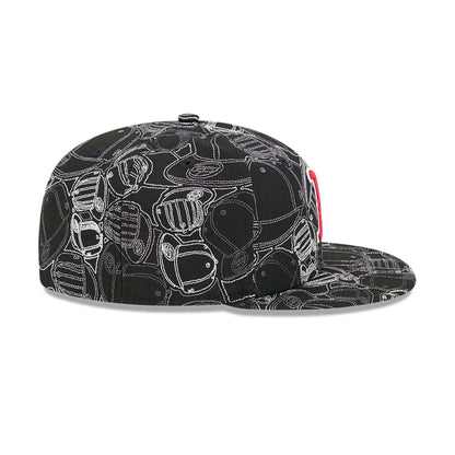 Pictured is this MLB Cap Scramble Boston Red Sox 59FIFTY Fitted cap in black. 7