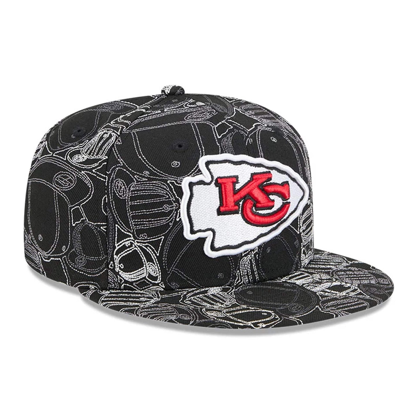Pictured is this NFL Cap Scramble Kansas City Chiefs 59FIFTY Fitted cap in black. 4