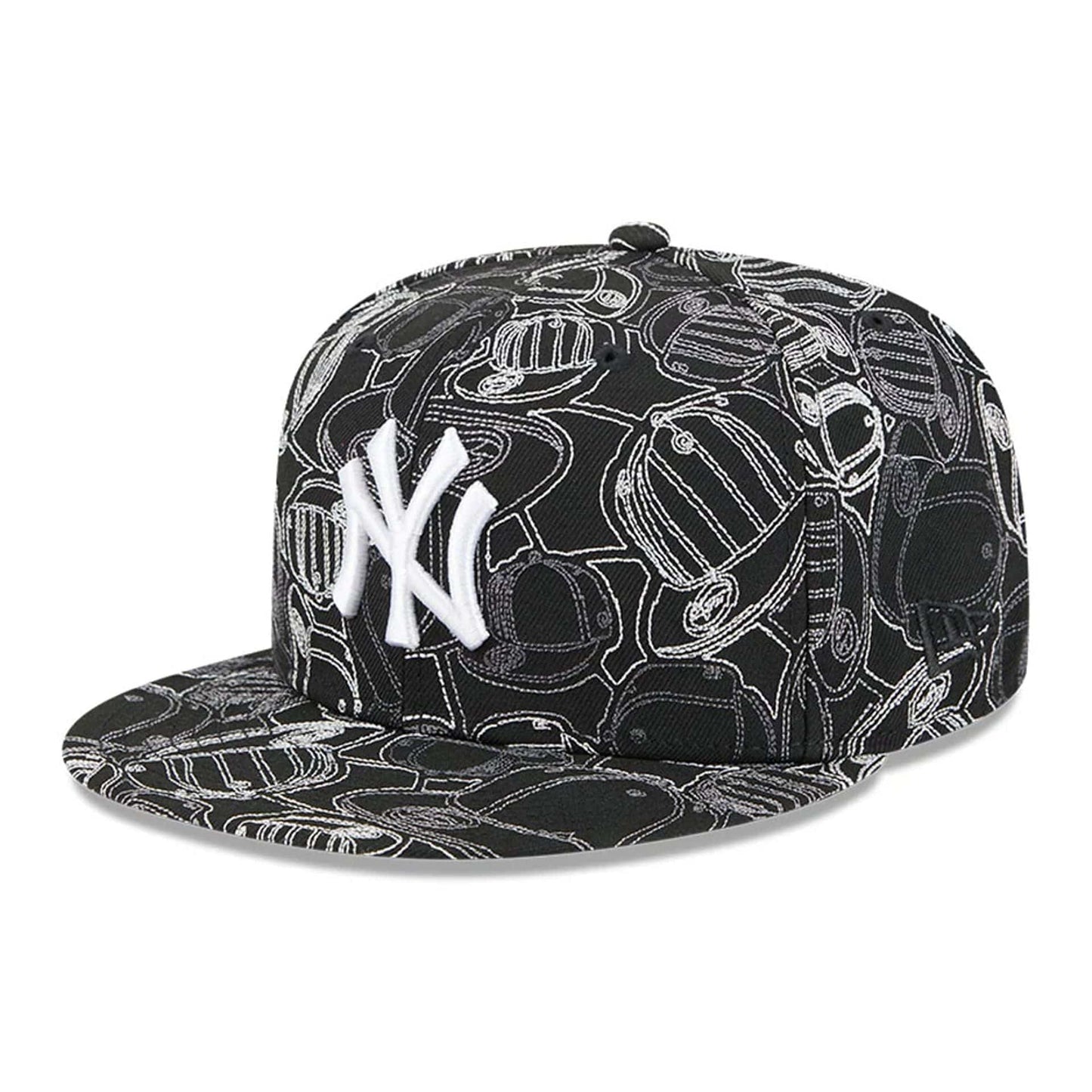 Pictured is this MLB Cap Scramble New York Yankees 59FIFTY Fitted cap in black. 1