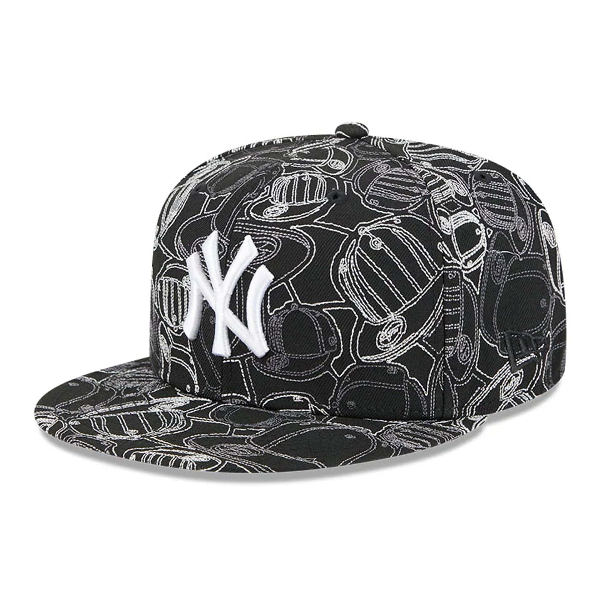 Pictured is this MLB Cap Scramble New York Yankees 59FIFTY Fitted cap in black. 1