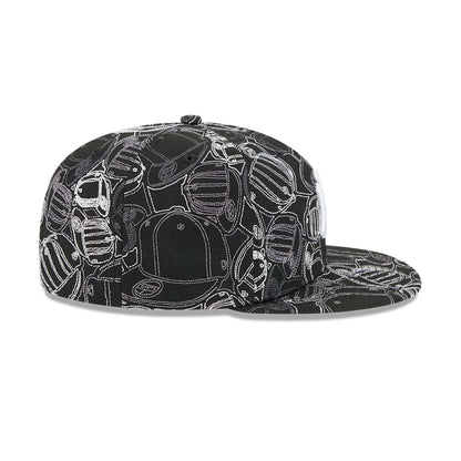 Pictured is this MLB Cap Scramble New York Yankees 59FIFTY Fitted cap in black. 7