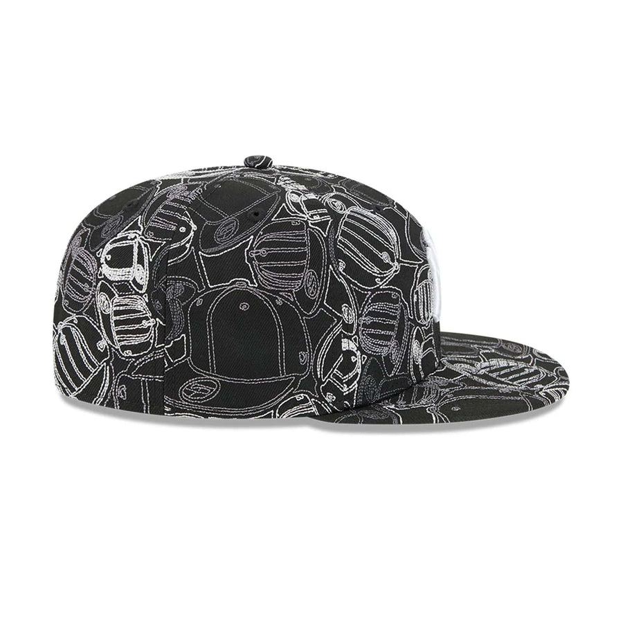Pictured is this MLB Cap Scramble New York Yankees 59FIFTY Fitted cap in black. 7