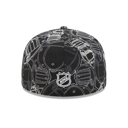 Pictured is this NHL Cap Scramble Anaheim Ducks 59FIFTY Fitted cap in black. 5