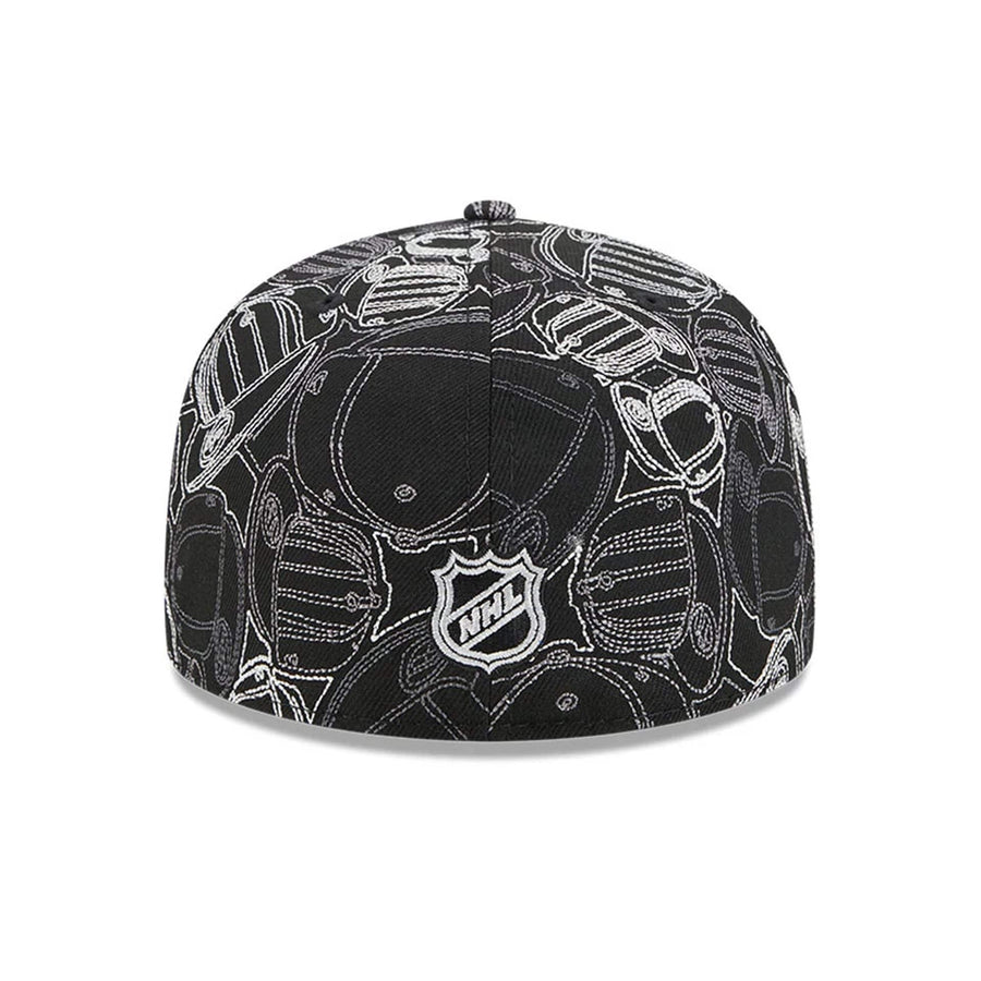 Pictured is this NHL Cap Scramble Anaheim Ducks 59FIFTY Fitted cap in black. 5