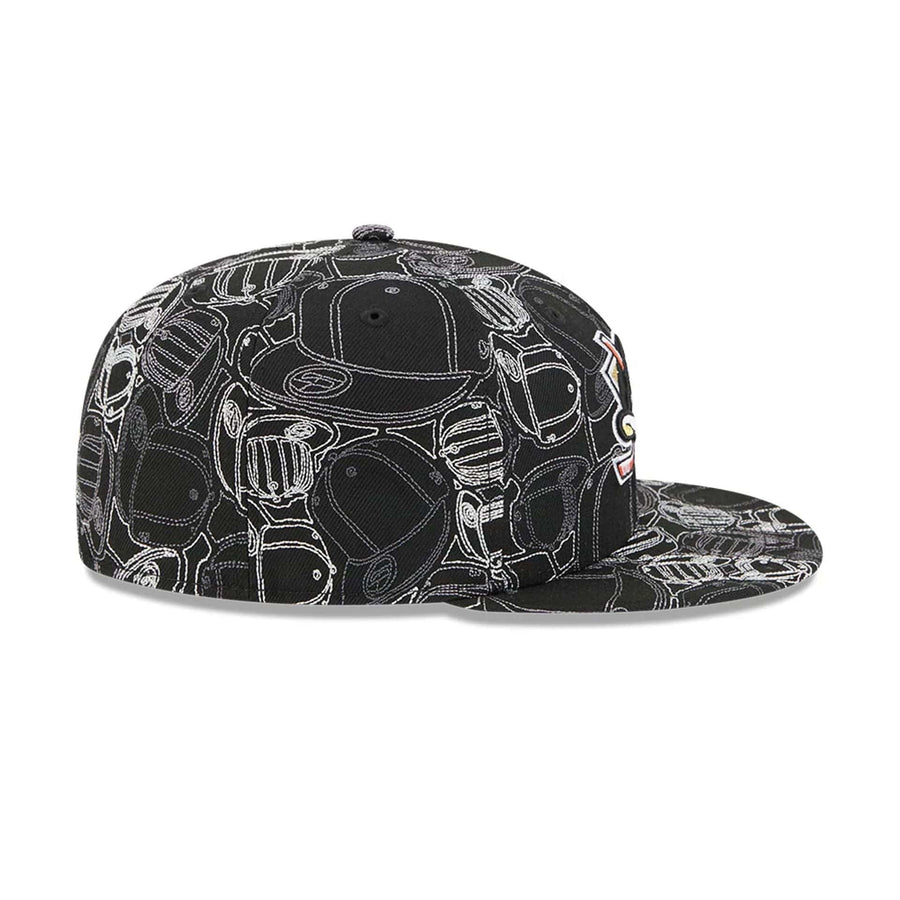 Pictured is this NHL Cap Scramble Anaheim Ducks 59FIFTY Fitted cap in black. 7