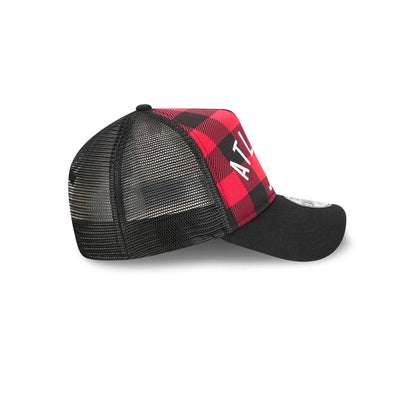 Pictured is this MLB Novelty Check Atlanta Braves 9FORTY A-Frame cap in black. 5