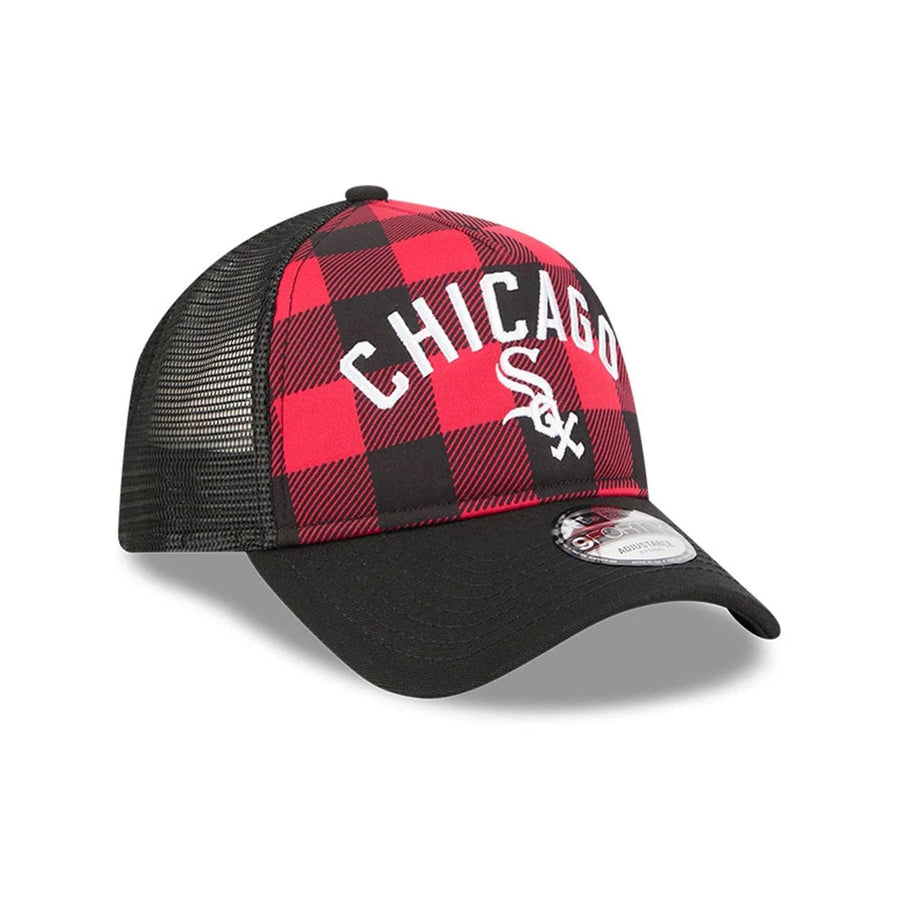 Pictured is this MLB Novelty Check Chicago White Sox 9FORTY A-Frame cap in black. 3