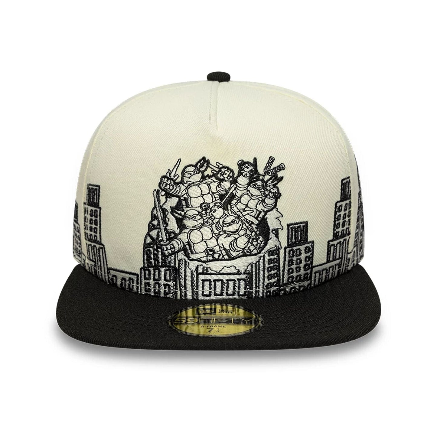 Pictured is this City Scene Teenage Mutant Ninja Turtles 59FIFTY A-Frame Fitted cap in white. 3