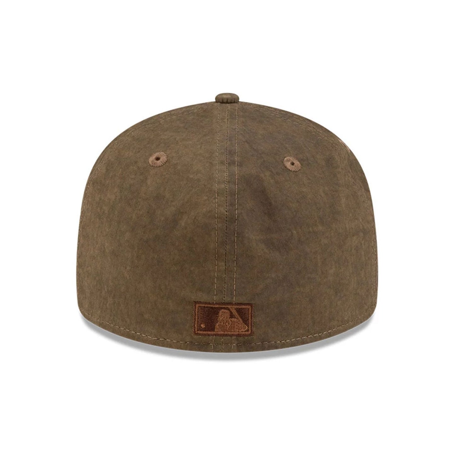Pictured is this MLB Utility Linen Brooklyn Dodgers Retro Crown 59FIFTY Fitted cap in open brown. 7