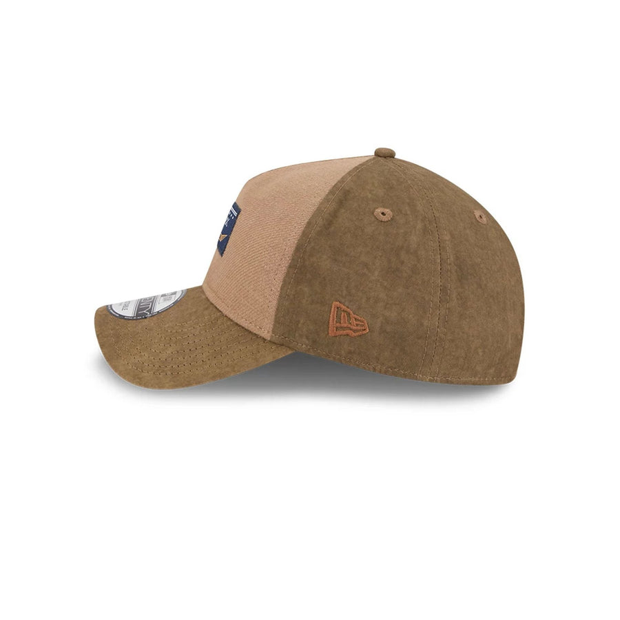 Pictured is this MLB Utility Linen New York Mets 9TWENTY A-Frame cap in open brown. 4