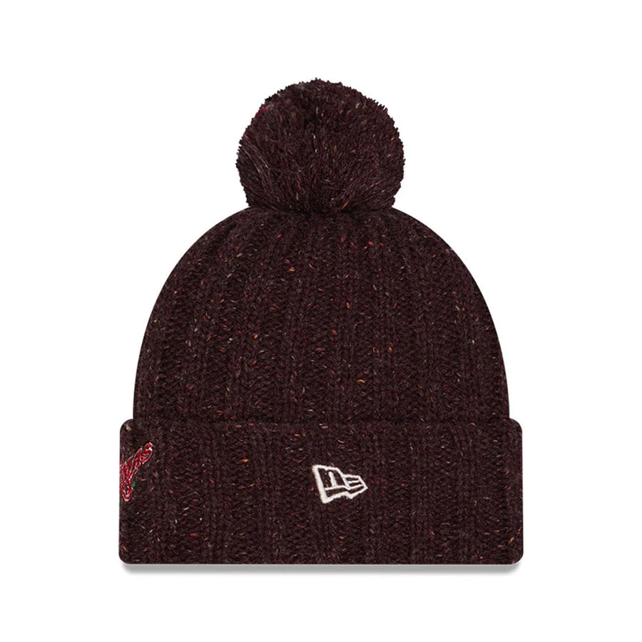 Pictured is this A Christmas Story Cuff knit Beanie hat in open brown. 2