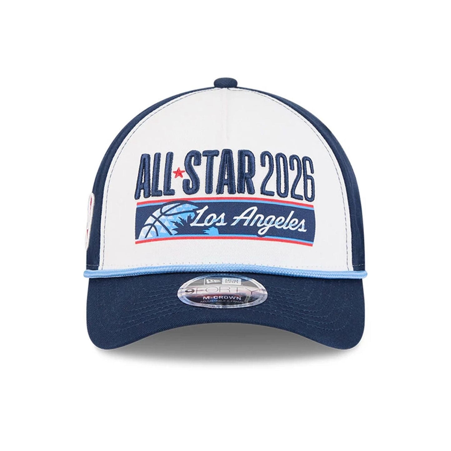 Pictured is this NBA All Star Game 2026 Logo 9FORTY M-Crown A-Frame cap in white. 3