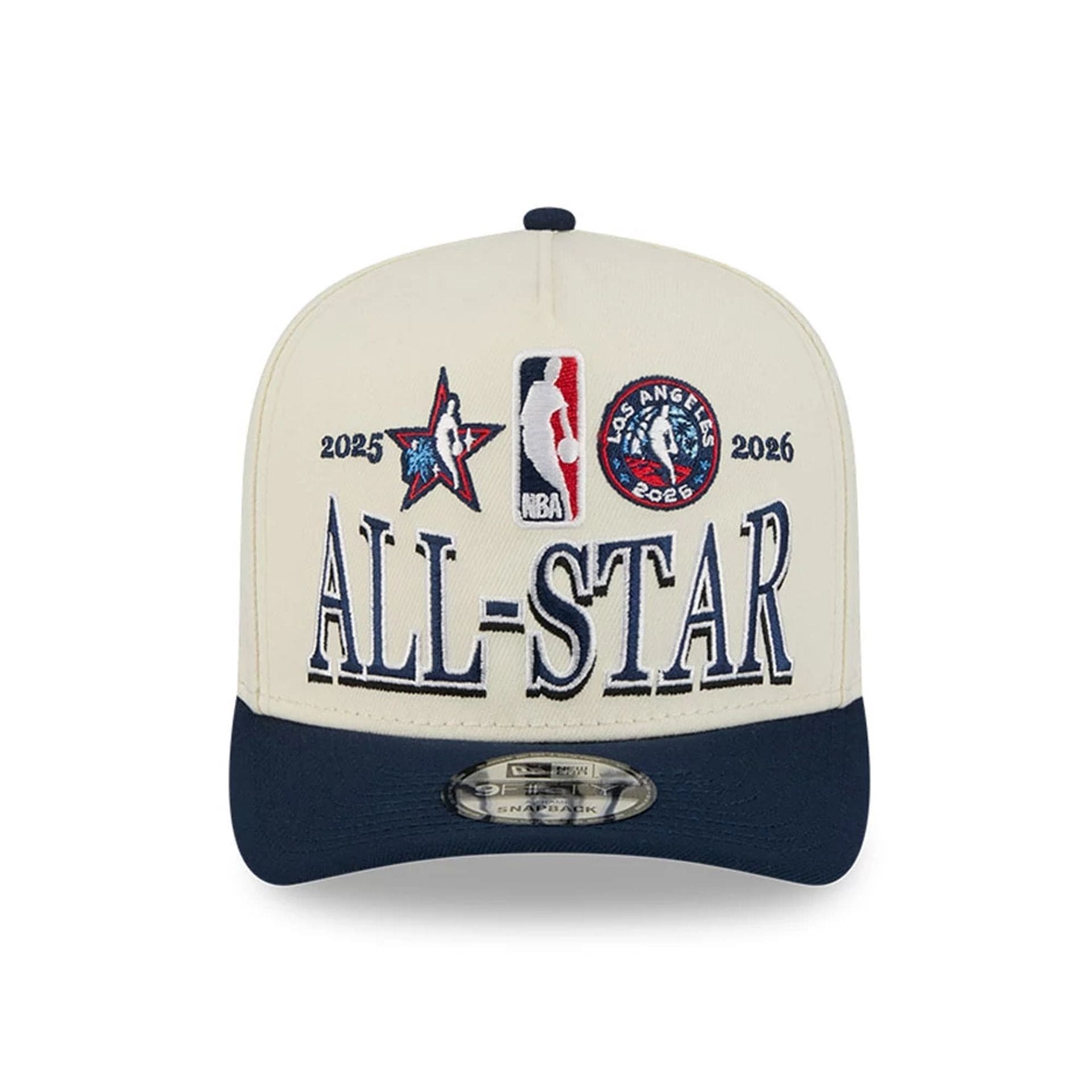 Pictured is this NBA All Star Game 2026 9FIFTY A-Frame Snapback cap in White. 3