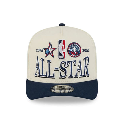 Pictured is this NBA All Star Game 2026 9FIFTY A-Frame Snapback cap in White. 3