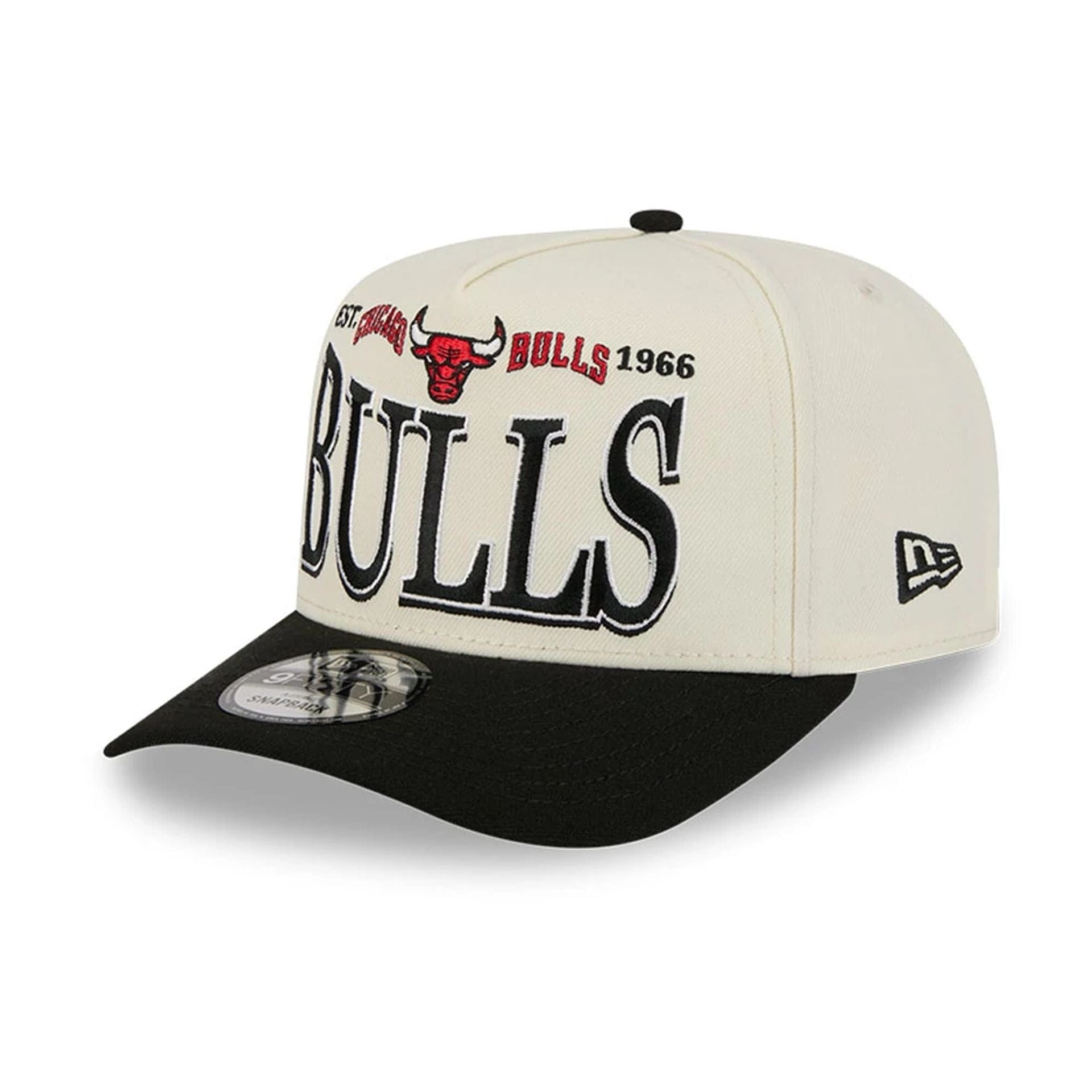 Pictured is this NBA All Star Game 2026 Chicago Bulls 9FIFTY A-Frame Snapback cap in White. 1