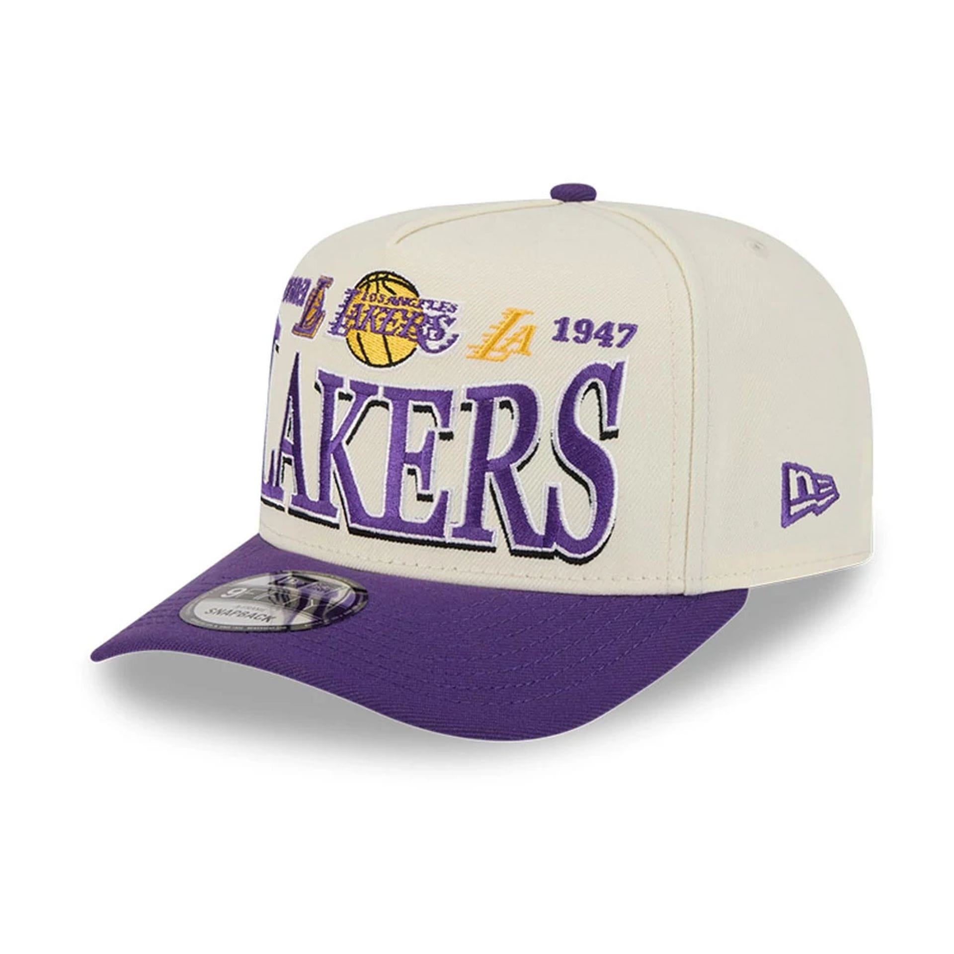 Pictured is this NBA All Star Game 2026 LA Lakers 9FIFTY A-Frame Snapback cap in White. 1