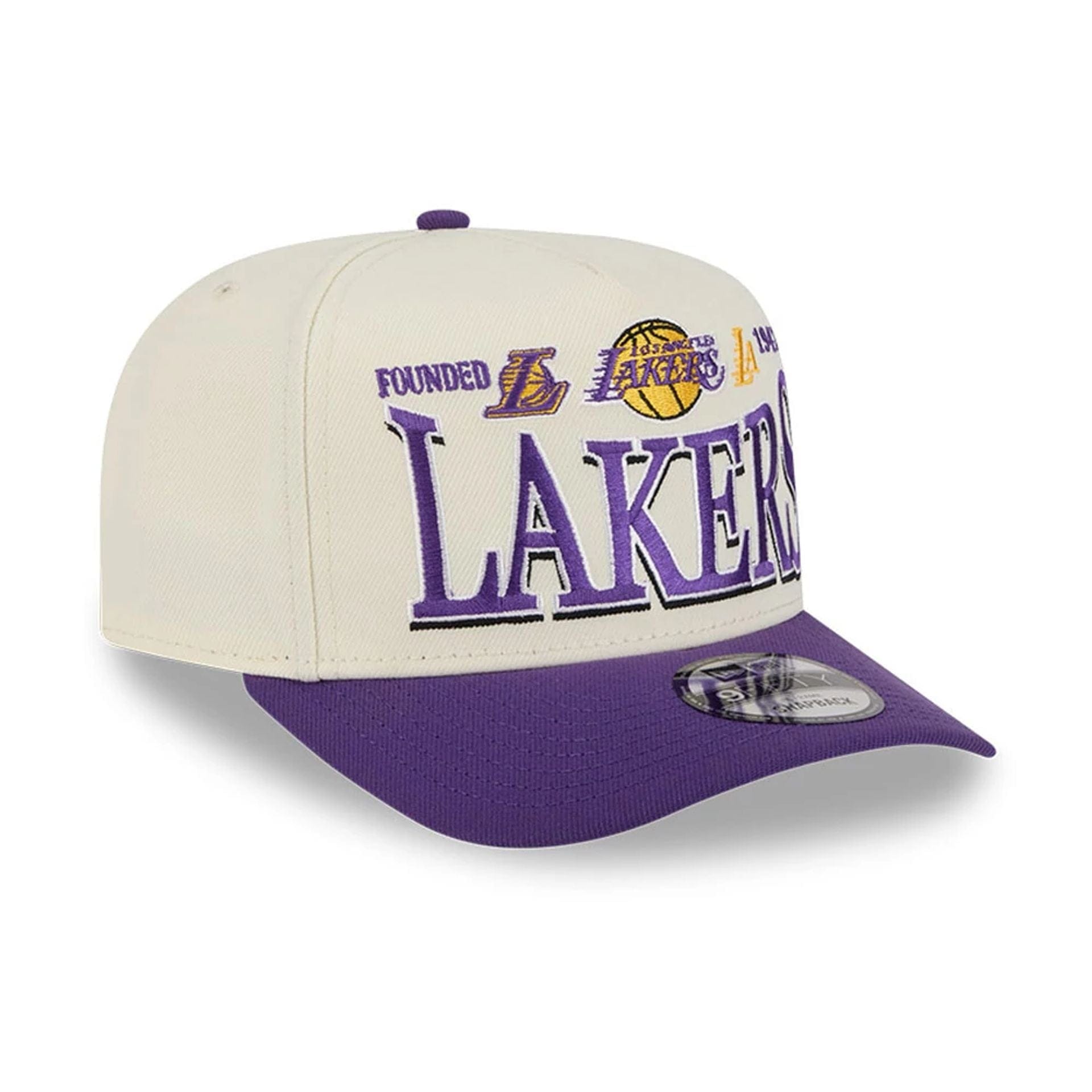Pictured is this NBA All Star Game 2026 LA Lakers 9FIFTY A-Frame Snapback cap in White. 4