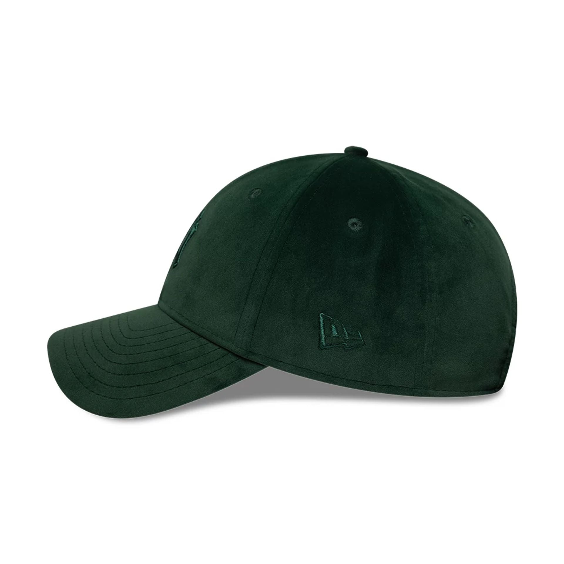 This is a New York Yankees MLB Velour Dark Green 9TWENTY Bow Back Adjustable Cap 5
