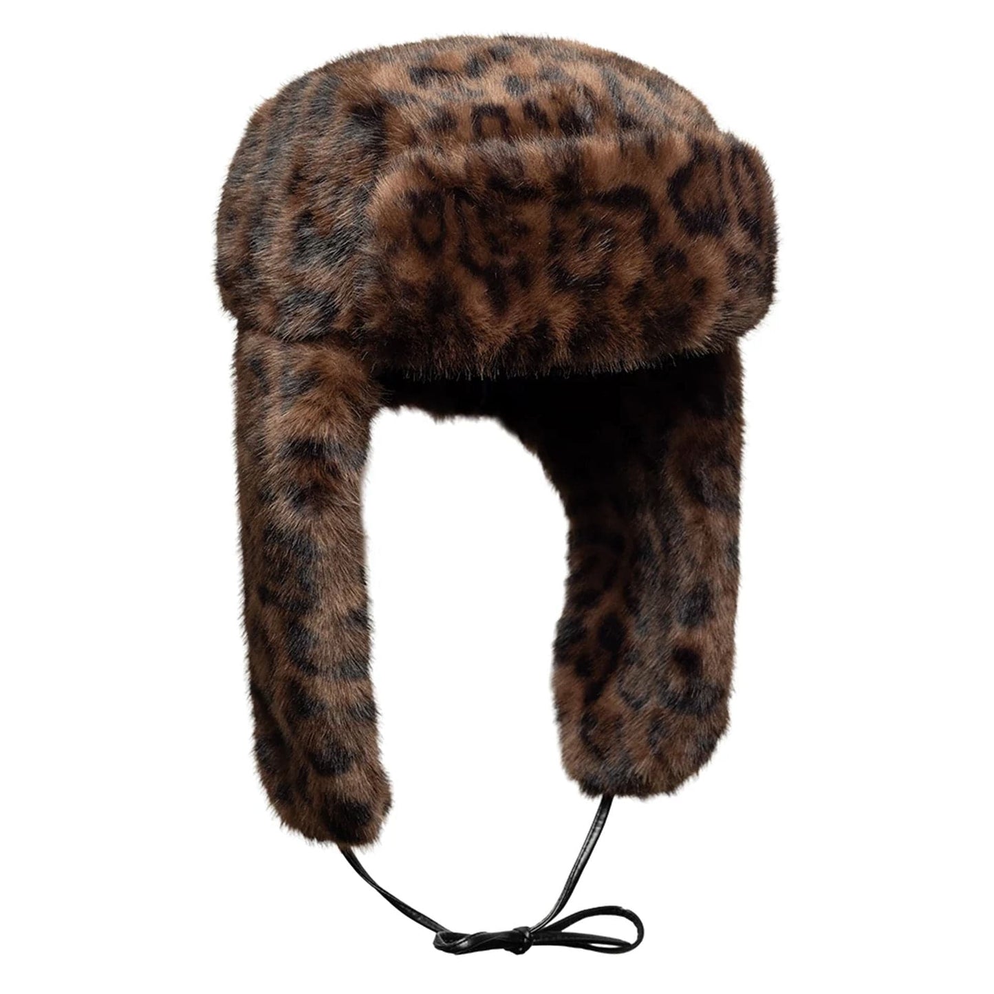 Pictured is this New Era Leopard Trapper hat in Brown. 8