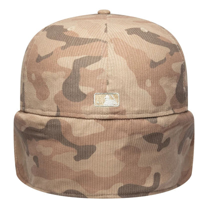 Pictured is this MLB Cord LA Dodgers Downflap 59FIFTY Fitted cap in light beige. 7