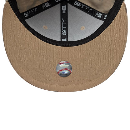Pictured is this MLB Cord LA Dodgers Downflap 59FIFTY Fitted cap in light beige. 2