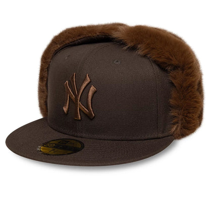 Pictured is this MLB World Series New York Yankees Dogear 59FIFTY Fitted cap in dark brown. 4