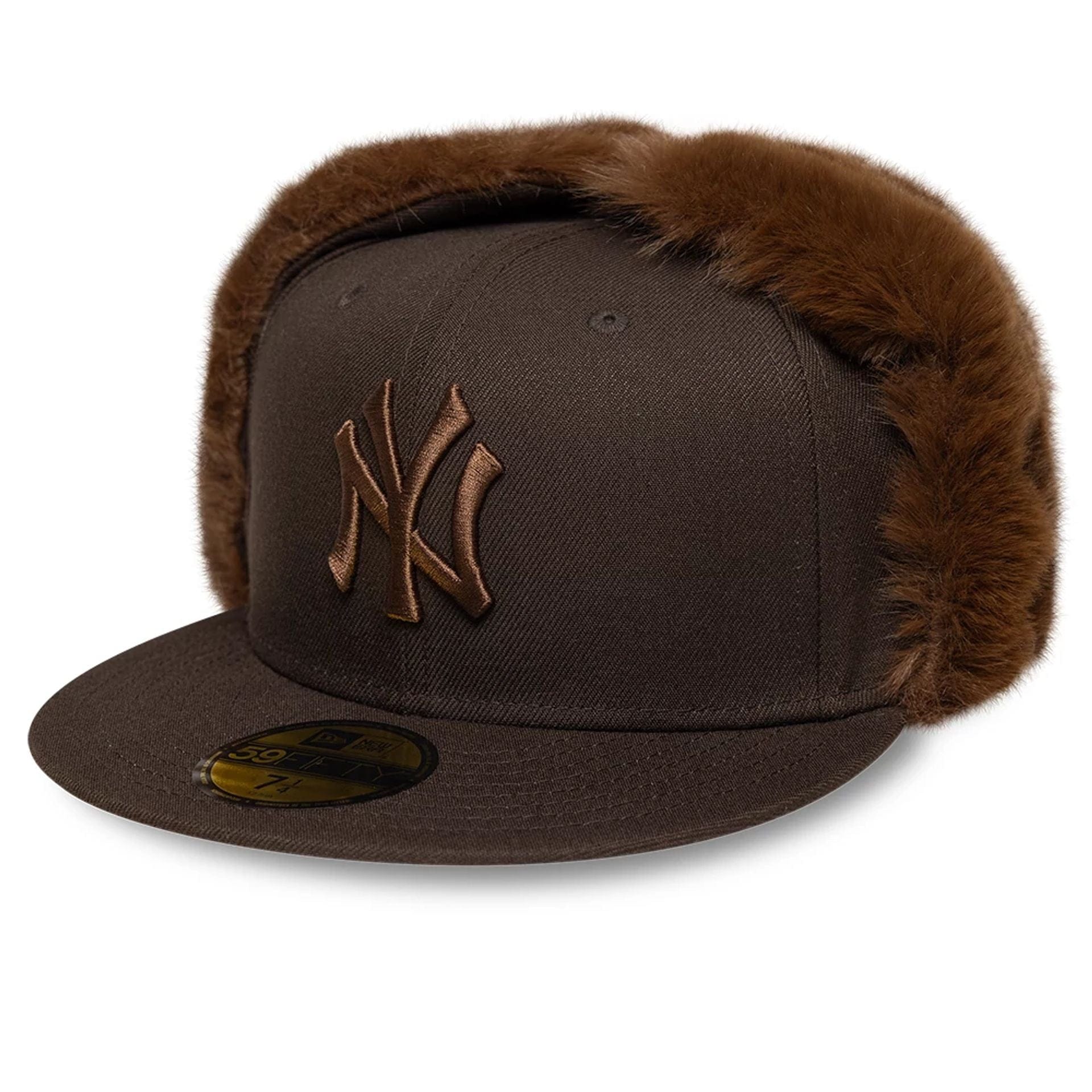 Pictured is this MLB World Series New York Yankees Dogear 59FIFTY Fitted cap in dark brown. 4