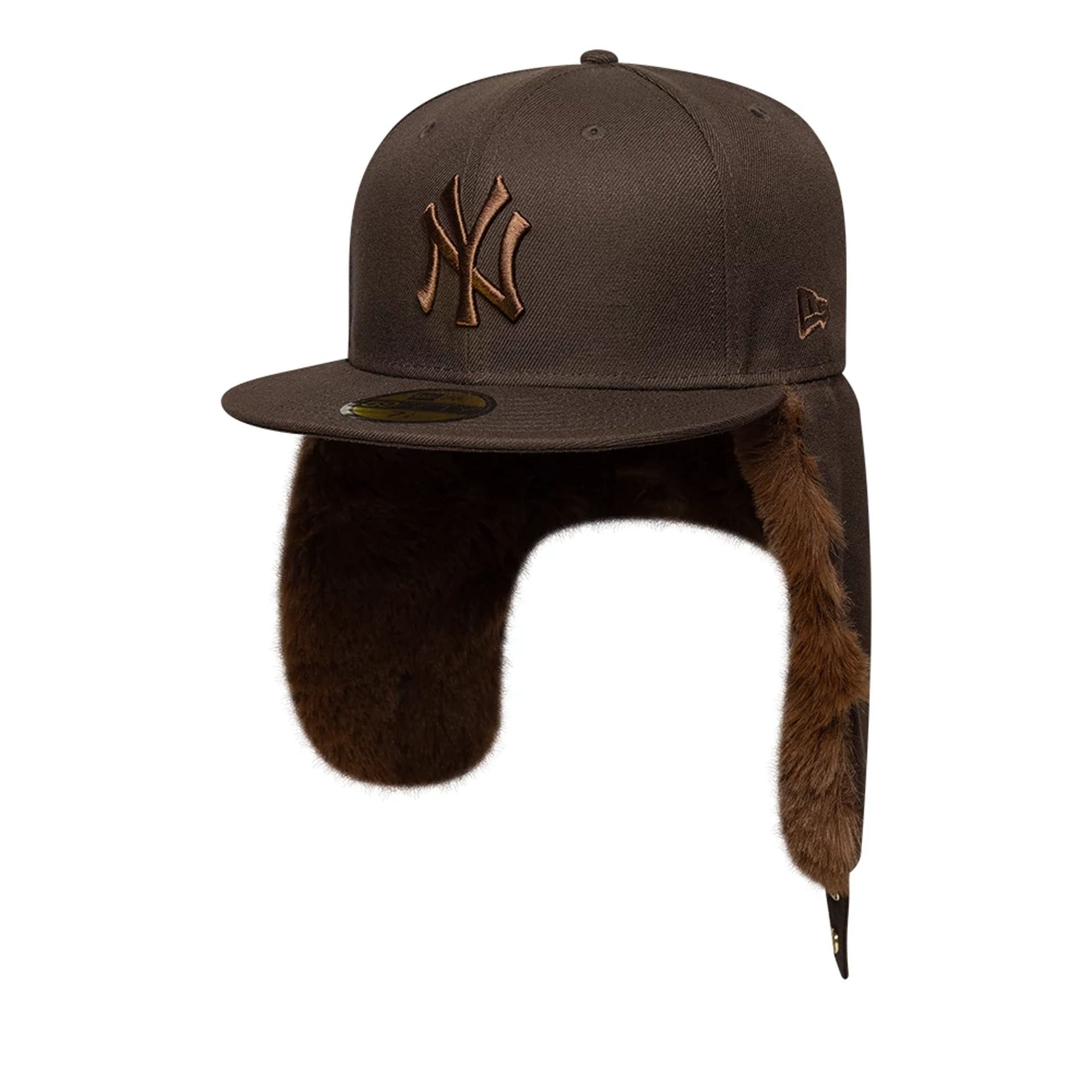 Pictured is this MLB World Series New York Yankees Dogear 59FIFTY Fitted cap in dark brown. 7