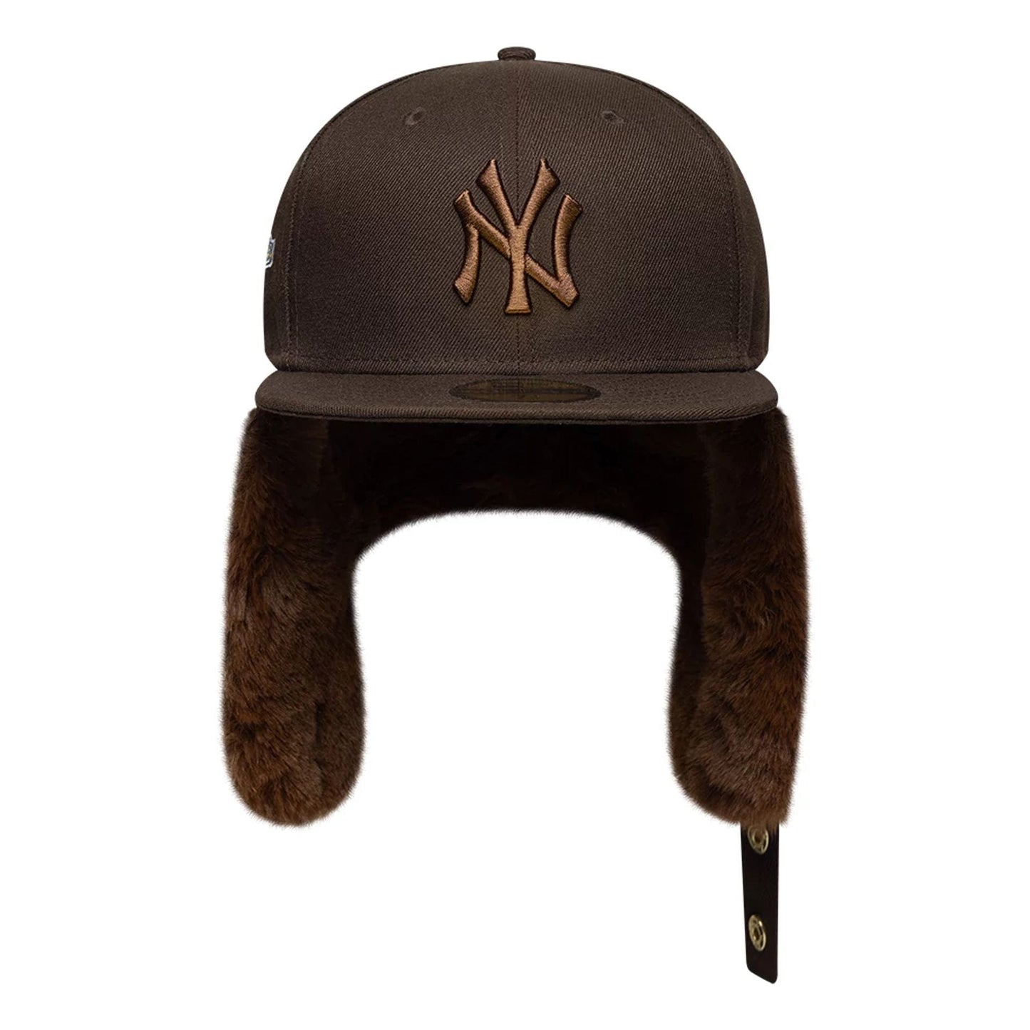 Pictured is this MLB World Series New York Yankees Dogear 59FIFTY Fitted cap in dark brown. 8