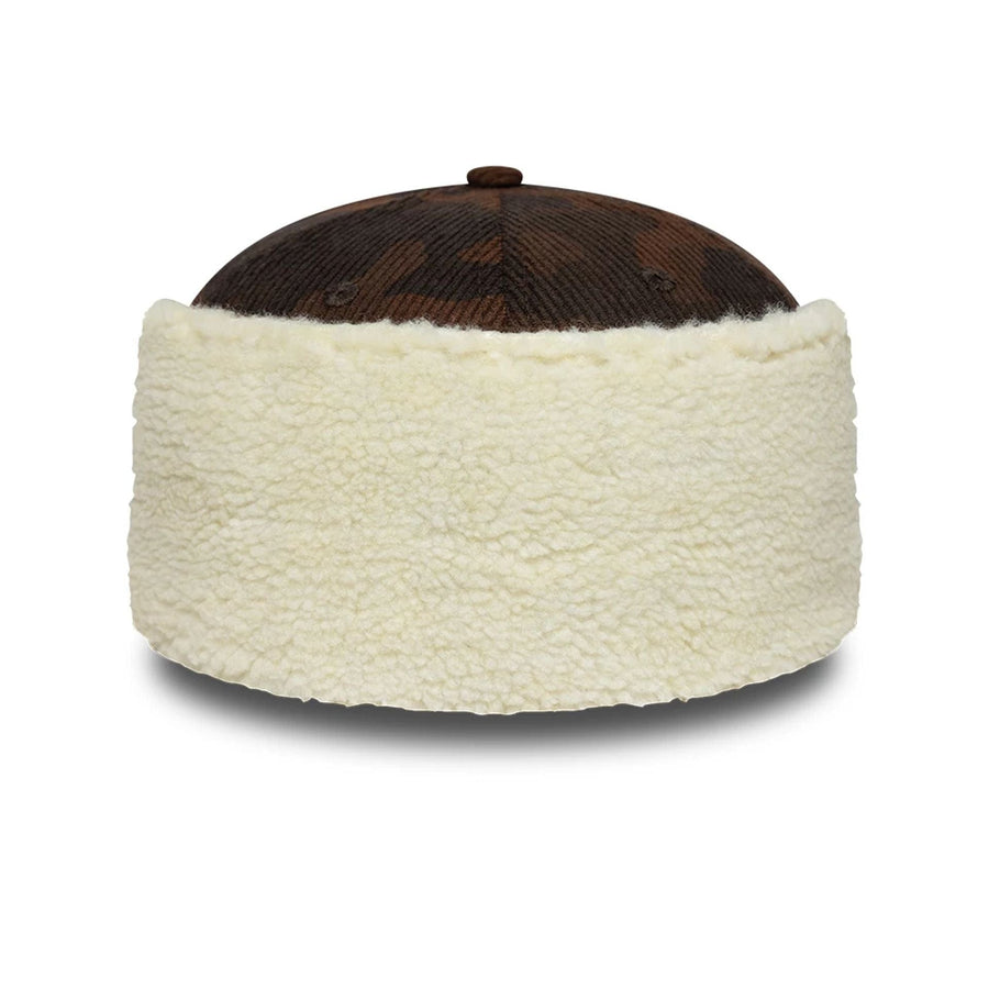 Pictured is this New Era Cord Downflap 59FIFTY Fitted cap in dark brown. 6