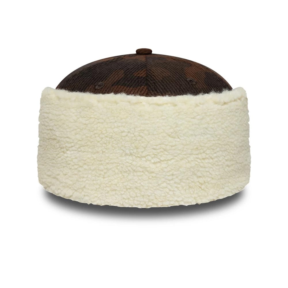 Pictured is this New Era Cord Downflap 59FIFTY Fitted cap in dark brown. 6
