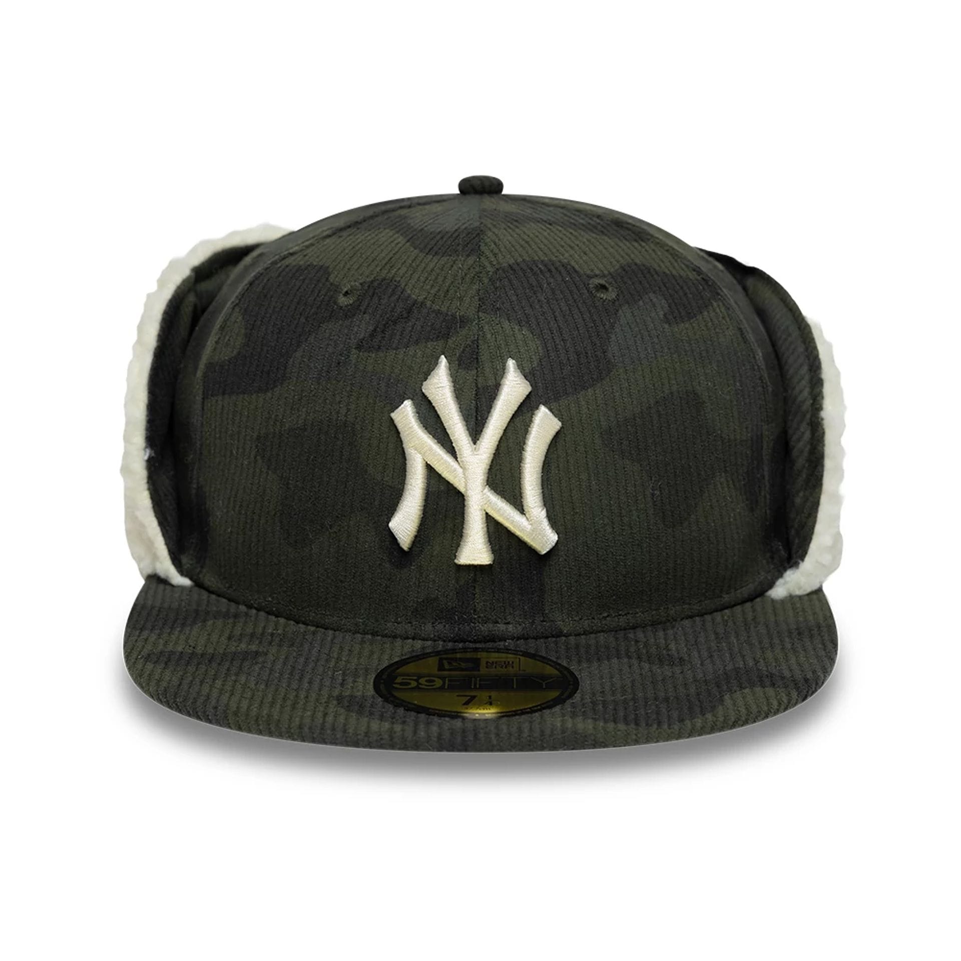 Pictured is this MLB Cord New York Yankees Downflap 59FIFTY Fitted cap in green. 2