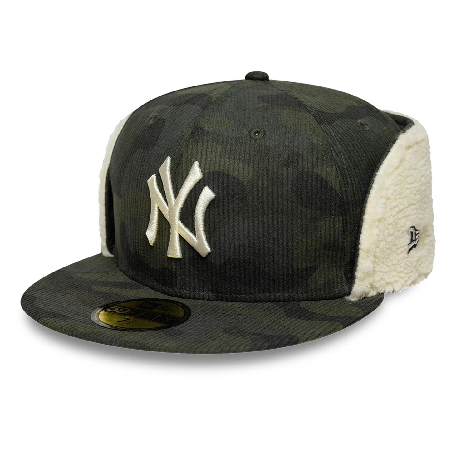 Pictured is this MLB Cord New York Yankees Downflap 59FIFTY Fitted cap in green. 1