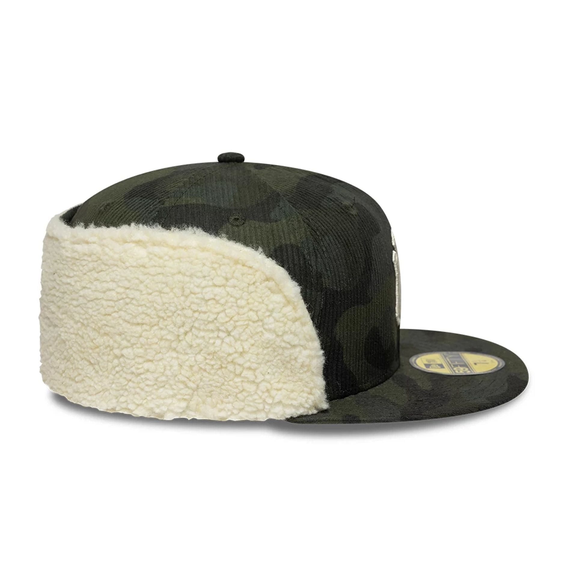 Pictured is this MLB Cord New York Yankees Downflap 59FIFTY Fitted cap in green. 9