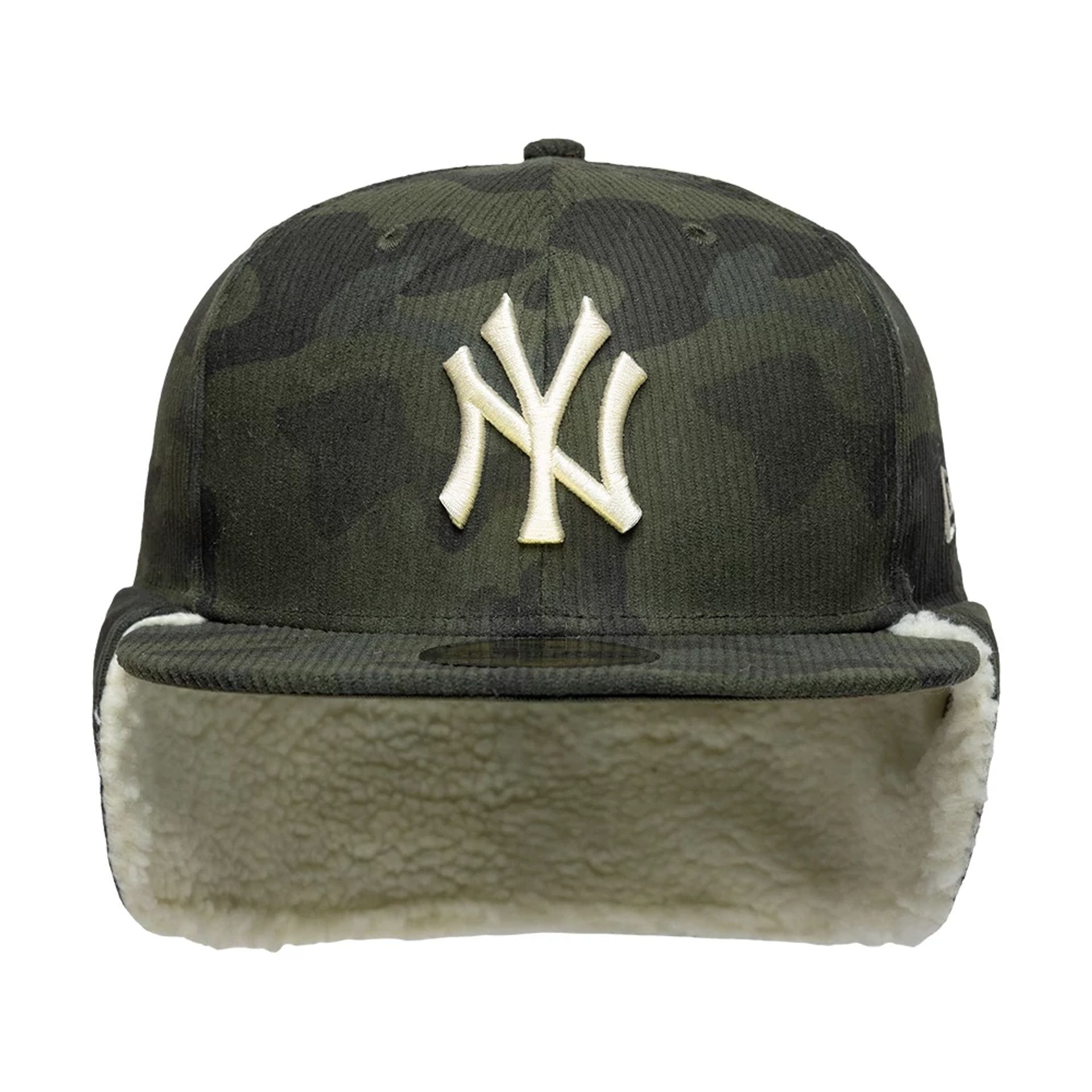 Pictured is this MLB Cord New York Yankees Downflap 59FIFTY Fitted cap in green. 6